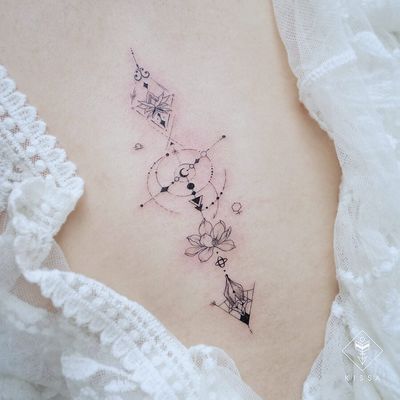 Symbol tattoo by Kissa Tattoo #KissaTattoo #symboltattoo #symboltattoos #symbol #symbols #tattooswithmeaning #meaningfultattoo #lotus #geometric 
