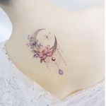 Symbol tattoo by Tattooist Banul #Banul #tattooistbanul #symboltattoo #symboltattoos #symbol #symbols #tattooswithmeaning #meaningfultattoo #moon #lotus #ornamental #gem #crystal #star #flowers 