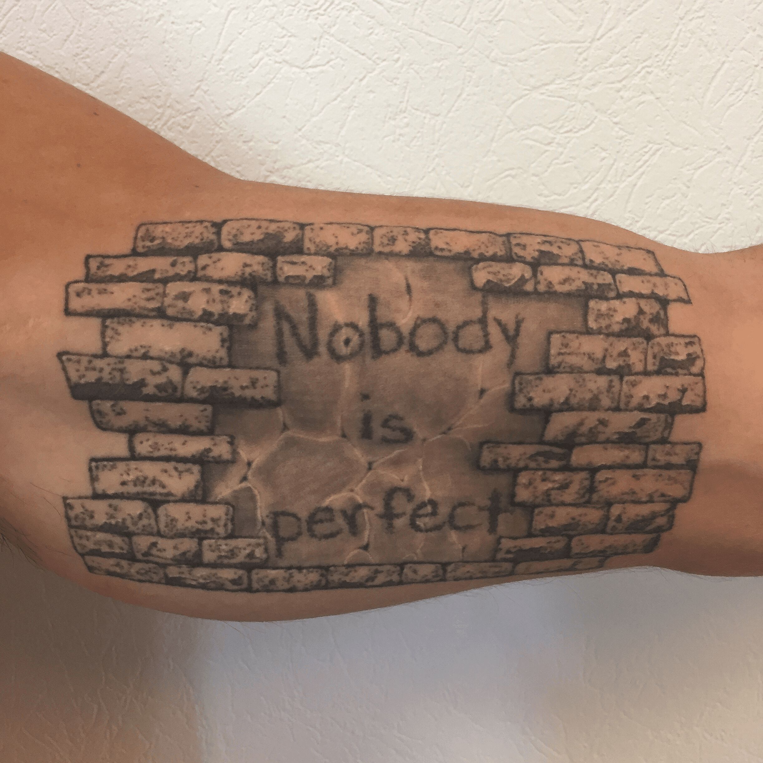 Young Man with Tattoos Near Brick Wall Stock Image  Image of body space  239085683