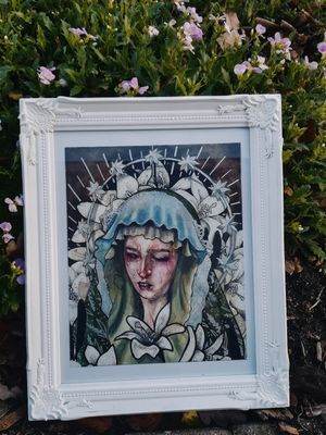 Mary#art #artwork #painting #mary #watercolor #silver 