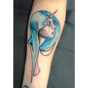 Blue Lady done by Payton St. Jean from Enchanted Tattoo Studio, Edmonton AB