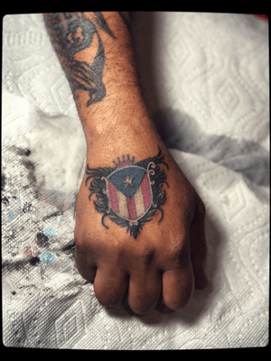 Puerto rico hand tattoo 