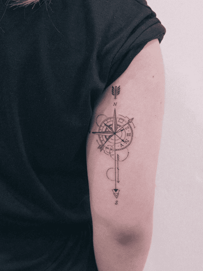 100 Awesome Compass Tattoo Designs, Art and Design