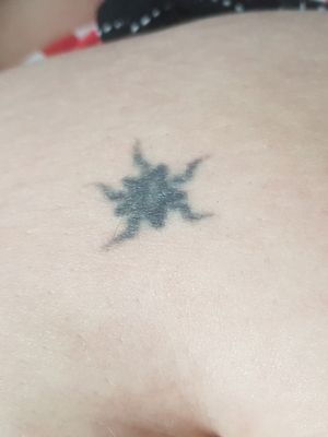This was my 1st tattoo at 18. Dunno what it is but I call it my squished spider.