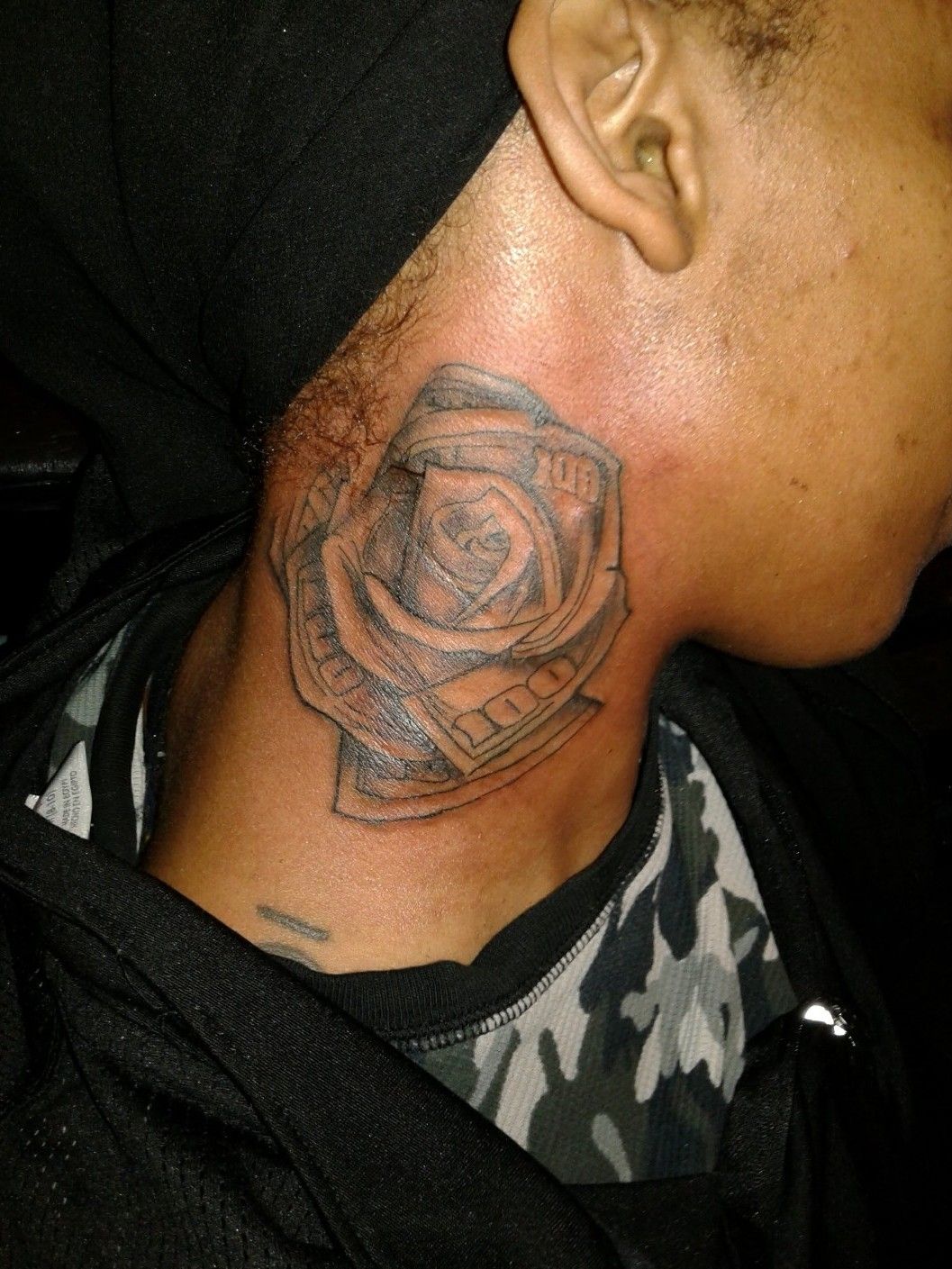 Nice tattoo  Full neck tattoos Money tattoo Neck tattoo