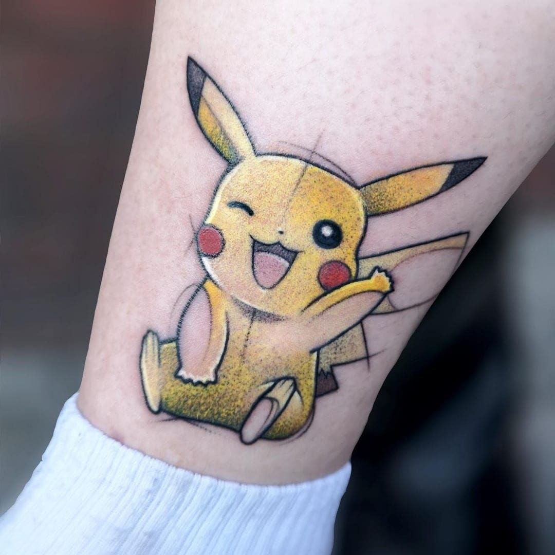 Tag a pokemon master Pikachu by cindychronicink CreateArt   torontotattoo torontotattoos customtattoo tatto  Pikachu tattoo  Nerdy tattoos Pokemon tattoo