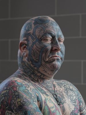 Rusty - Portrait photography by Mark Leaver #MarkLeaver #photography #photographer #tattoophotography #tattoos #tattoomodel #tattooportrait #bodymodification #bodymod #bodyart #heavilytattooed #fineart #tattooart