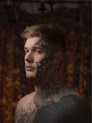 Sam Bremner - Portrait photography by Mark Leaver #MarkLeaver #photography #photographer #tattoophotography #tattoos #tattoomodel #tattooportrait #bodymodification #bodymod #bodyart #heavilytattooed #fineart #tattooart