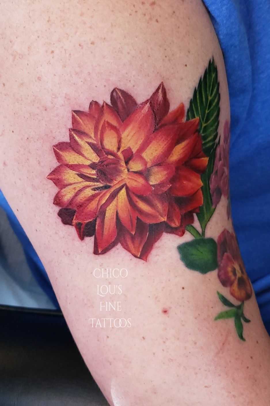 Realistic red dahlia tattoo  Tattoomagzcom  Tattoo Designs  InkWorks  Gallery  Tattoo Designs  In  Red flower tattoos Dahlia tattoo Dahlia  flower tattoos
