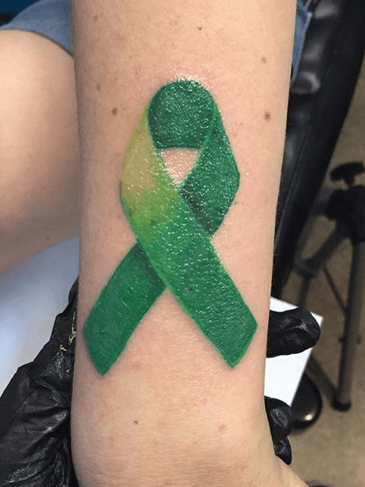 Liver Cancer Ribbon Tattoo Fun Stuffs Rectangle Stickers  CafePress