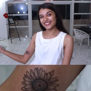 Sunflower tattoo by Tattoo Artist Veer Hegde at Eternal Expression Tattoo & a piercing studio, Bangalore