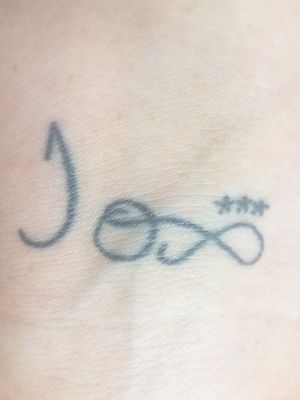 Me and my best friend got matching tattoos... the "T" is like that because her name is Tina and this is her handwriting "To infinity...."