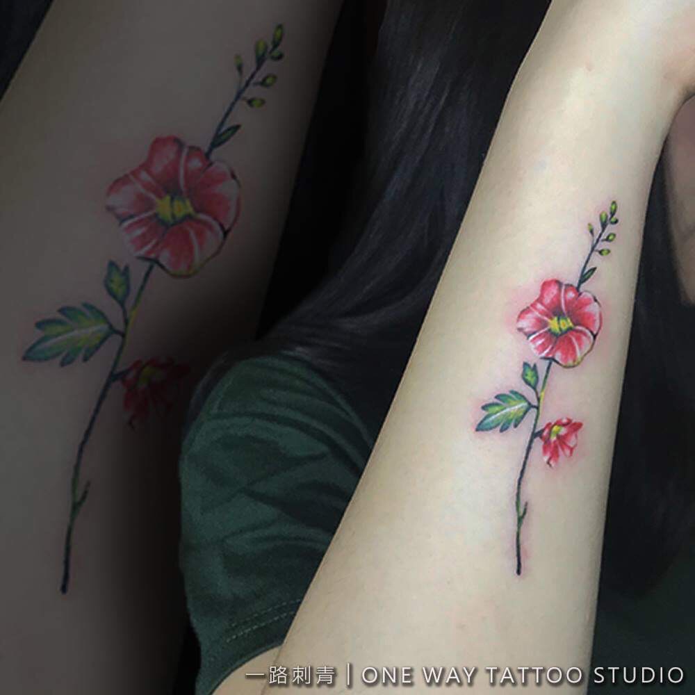 Tattoo Uploaded By 一路刺青 Oneway Tattoo Studio Taiwan Hollyhock 蜀葵花長的可以比人還高的花我們依然文青的放在手上 感謝來傷害我的眼睛 感謝信任 四月部份滿額感謝信任支持歡迎找我討論 歡迎預約五月 Onewaytattoo Taiwan Instagram 一路刺青