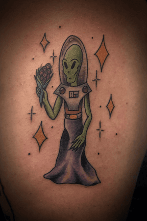 Alien Tattoo on Upper Arm