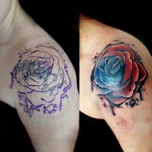 Tatuaje  rosa cover up #rosatatuaje#rosa#rosatatuaje#tatuajes#tatuajebarcelona#tattoorose#rose#rosetattoo#tatoocoverup#coverup#tattoocoverup