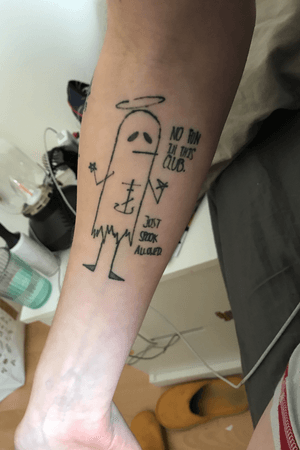 NEEDS A REWORK BUT I GOT THIS little ghost made last year, my first tattoo and also first project, but the tattoer went away before I could to the rework so guess I’ll wait a little