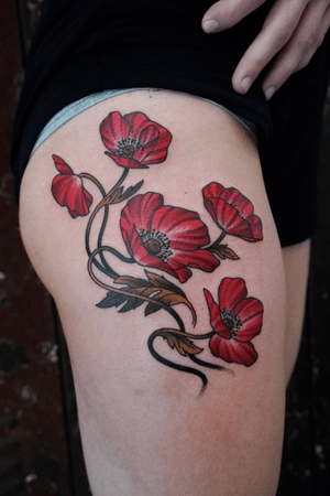 Poppies on thigh