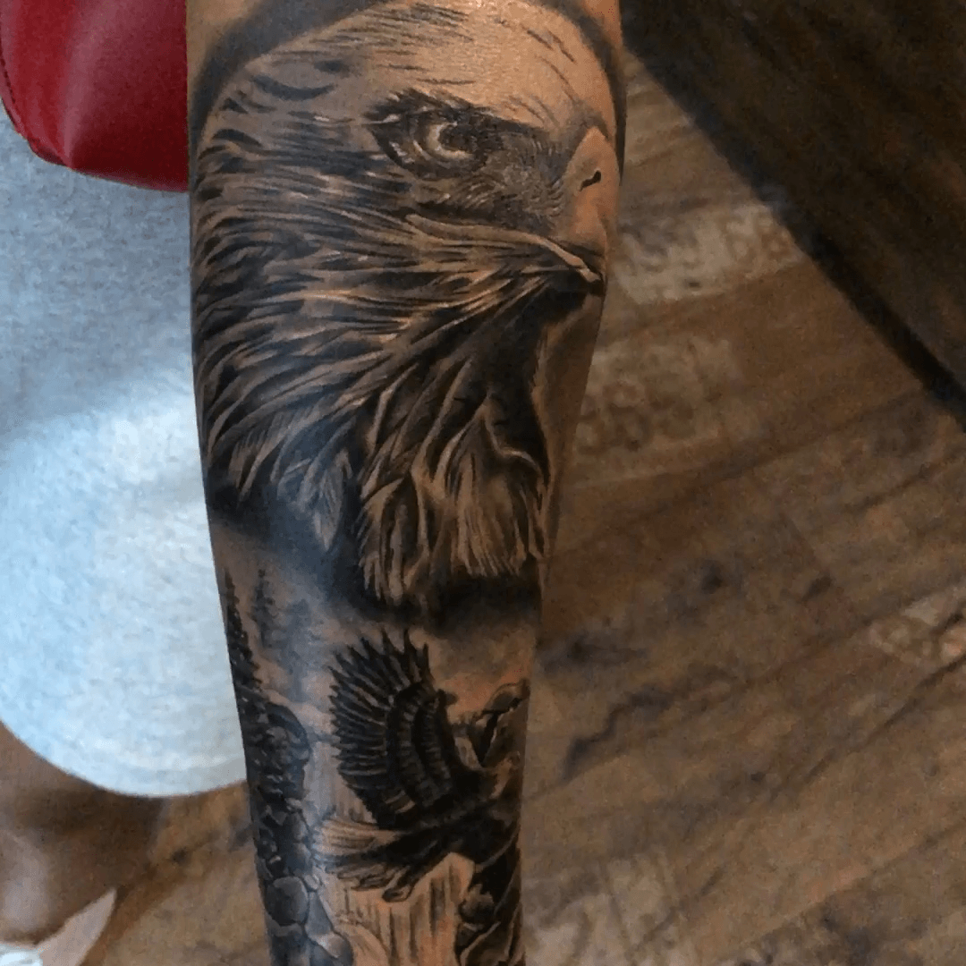 Arm Realistic Eagle Tattoo by Heaven Of Colours