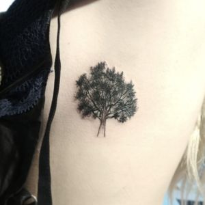 Small tree on the girl's side. (October '17) ▪ #тату #дерево #trigram #tattoo #tree #inkedsense #tattooist #кольщик 