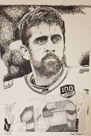 The GOAT Aaron Rodgers.  Done with ink pen. 