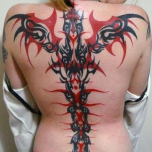 Spiritual back spine tattoo