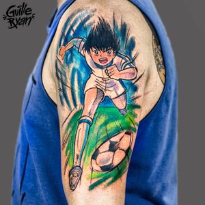 @guilleryan.arttattoo For appointments in Barcelona send me a message to guilleryanarttattoo@gmail.com #captaintsubasa #oliver #supercampeones #animetattoos #animemasterink #tattoobarcelona #sketchtattoo #watercolor #watercolorartist #watercolortattoo #watercolorph #watercolorillustration #theartoftattoo