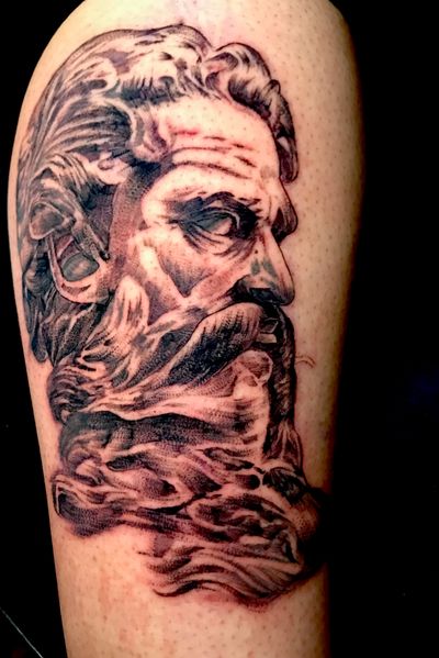 #poseidon #realism #nycartitst #blackandgray 