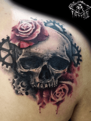 Roses and skull 