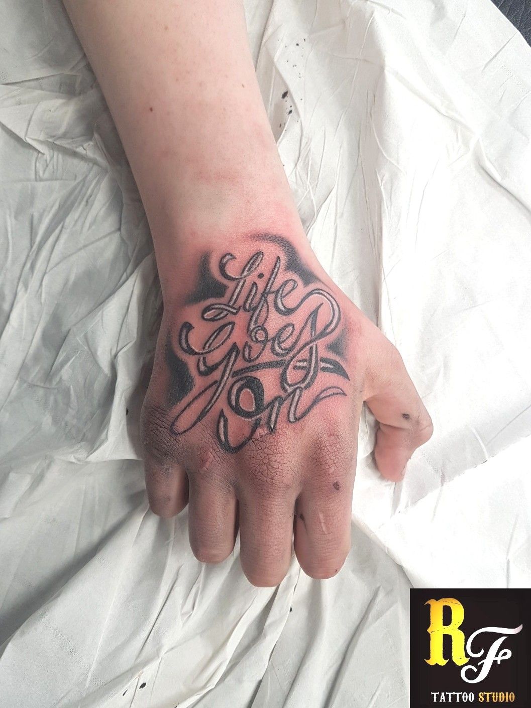 Tattoo uploaded by Ash Wakeman  Life Goes On handtattoo  Tattoodo