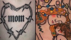 Mom tattoo on the left by Tessa Tattoos and Klimt mom tattoo on the left by Talia Samantha #TaliaSamantha #TessaTattoos #momtattoo #momtattoos #mom #mother #mum #mommy #happymothersday #mothersday #love #family