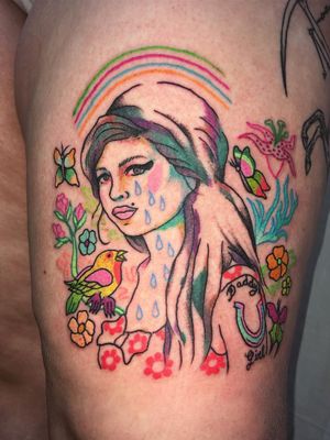 Awesome tattoo by Charline Bataille #CharlineBataille #queertattooer #queer #ignoranttattoo #illustrative #color #glam #punk #radical #prograssive #arthouse #unique