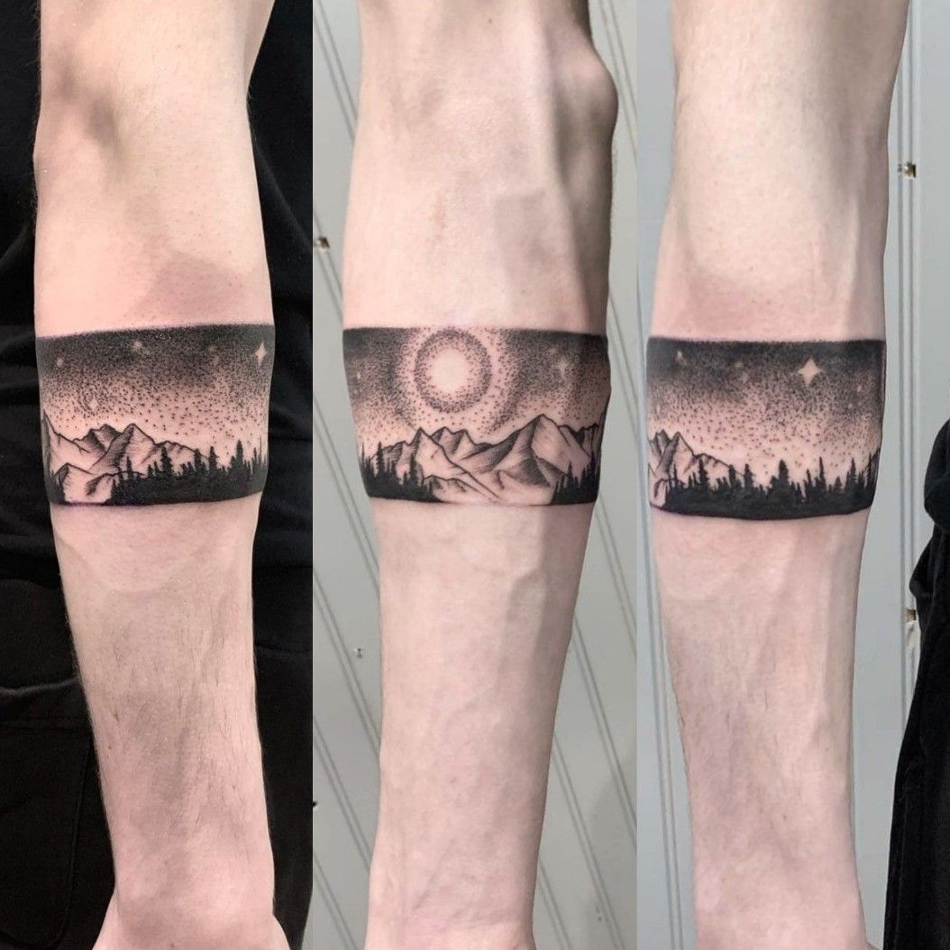 Mountains  Sun Band Tattoo