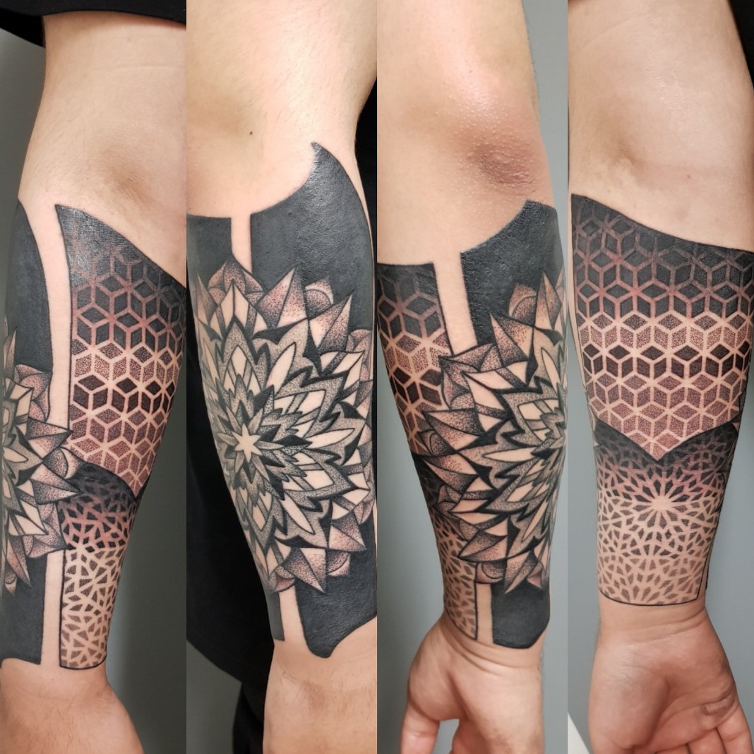 sacred geometry tattoo half sleeve