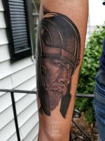 Portrait tattoo of Thor from the Avengers 