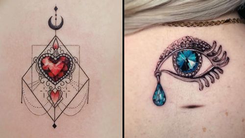 Ornamental tattoo on the left by Tattooist Dal and ornamental tattoo on the right by Alejandro Ruizs #AlejandroRuizs #TattooistDal #ornamentaltattoos #ornamental #ornaments #jewels #decorative #jewelry #adorn