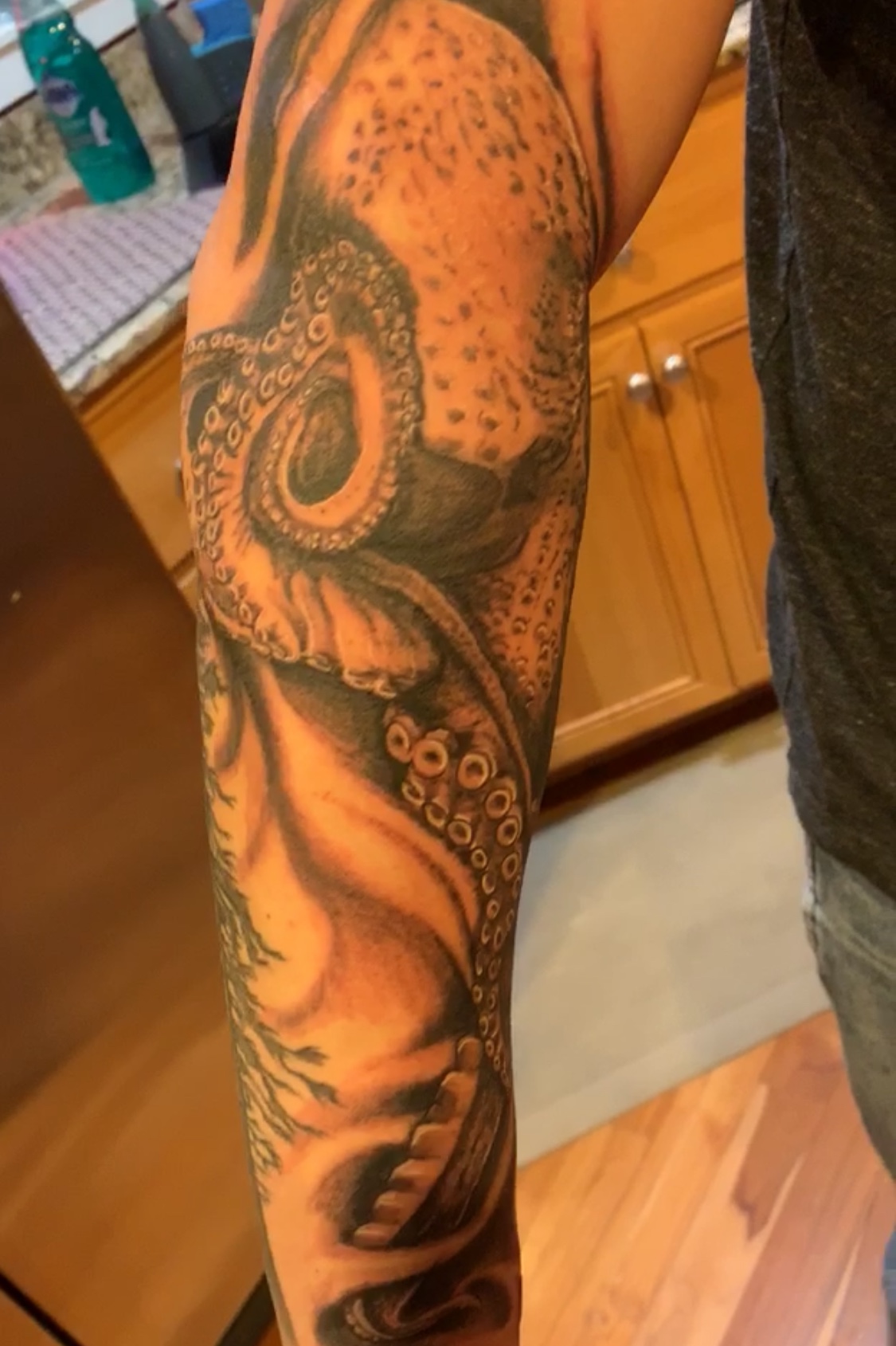 kraken tattoo half sleeve