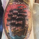 Neotrad ship tattoo. Won 2nd place old school Titanic International Tattoo Convention Belfast 2018