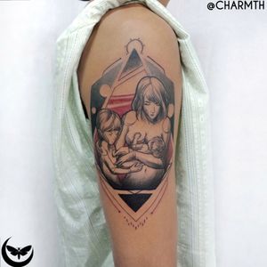 "The most important thing a father can do for his children is to love their mother."#mothersday #moms #children #familytattoo #fatherslove #motherslove #familyfirst #illustrative #blackandred #customtattoo #asian #ph #ladytattooist  #family #breastfeeding #MotherandChildTattoo #welove #tattoodo #abstract #clean #portfolio #arm #sketchy #blackandgrey #linework #blood 