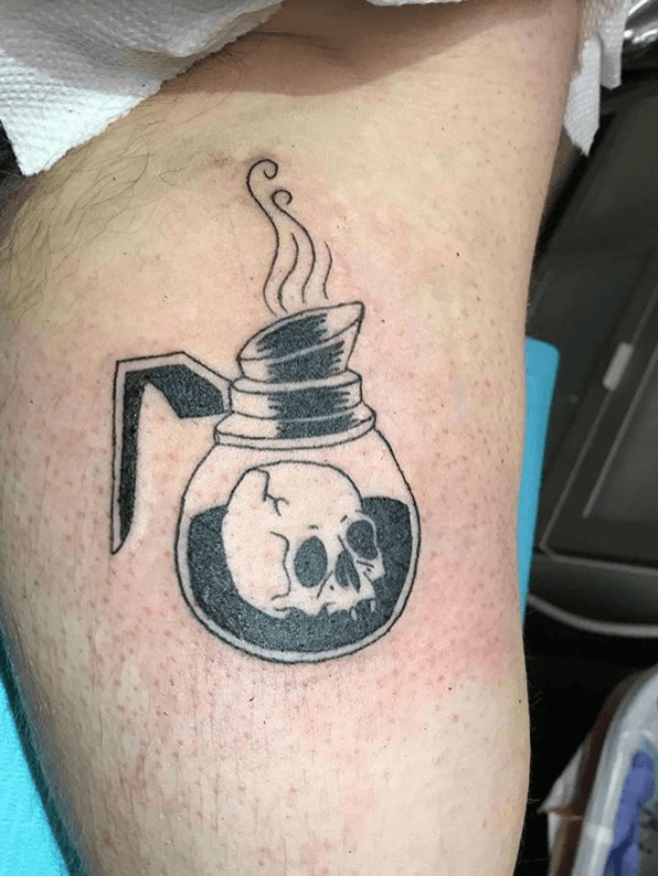 Coffee and flowers by Nancy Miller at Main Street Tattoo in Jacksonville  AR by chelseab1987 in tattoos  Imgur  Coffee tattoos Traditional tattoo  Tattoos