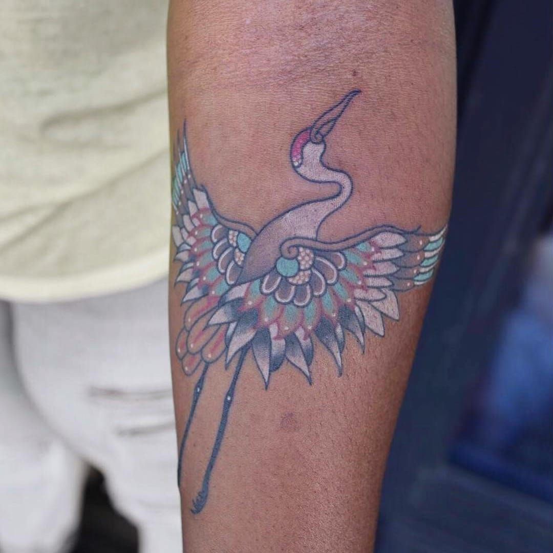 Crane Tattoo by Pitta
