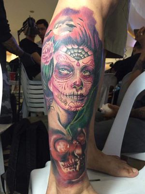 Reyna Dela Muerte right lower leg tattoo1st place @ Fisher Mall tattoo fest