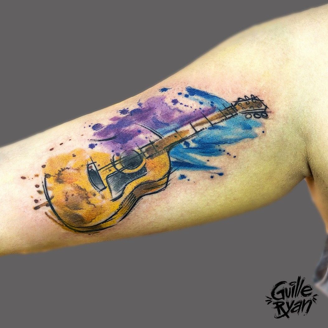Guitar tattoo design Traditional tattoo guitar Guitar tattoo