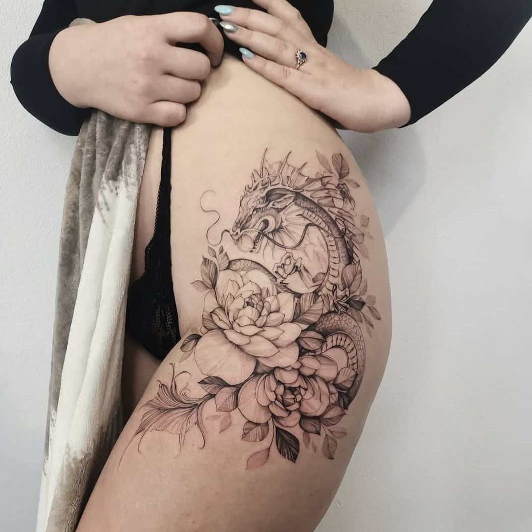 Fine Line Tattoo  A beautiful upper thigh tattoo done today So great  tattooing awesome people  Facebook