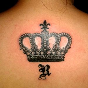 Crown tattoo back piece