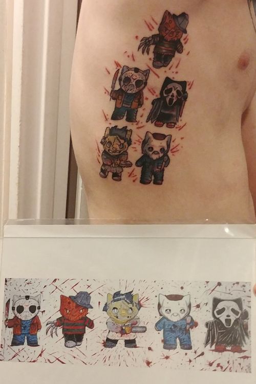 Another piece of art I got done. I love my little hello kitty killers.
