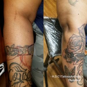 Tattoo coverup artist @hdc1tattoosandesigns #rosetattoo 