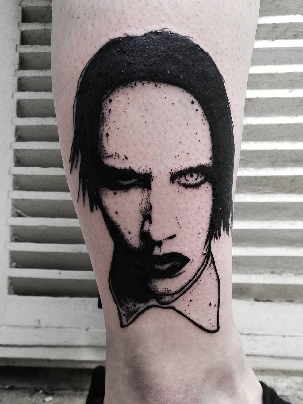 Marilyn Manson tattoo by Michael Taguet  Post 21074