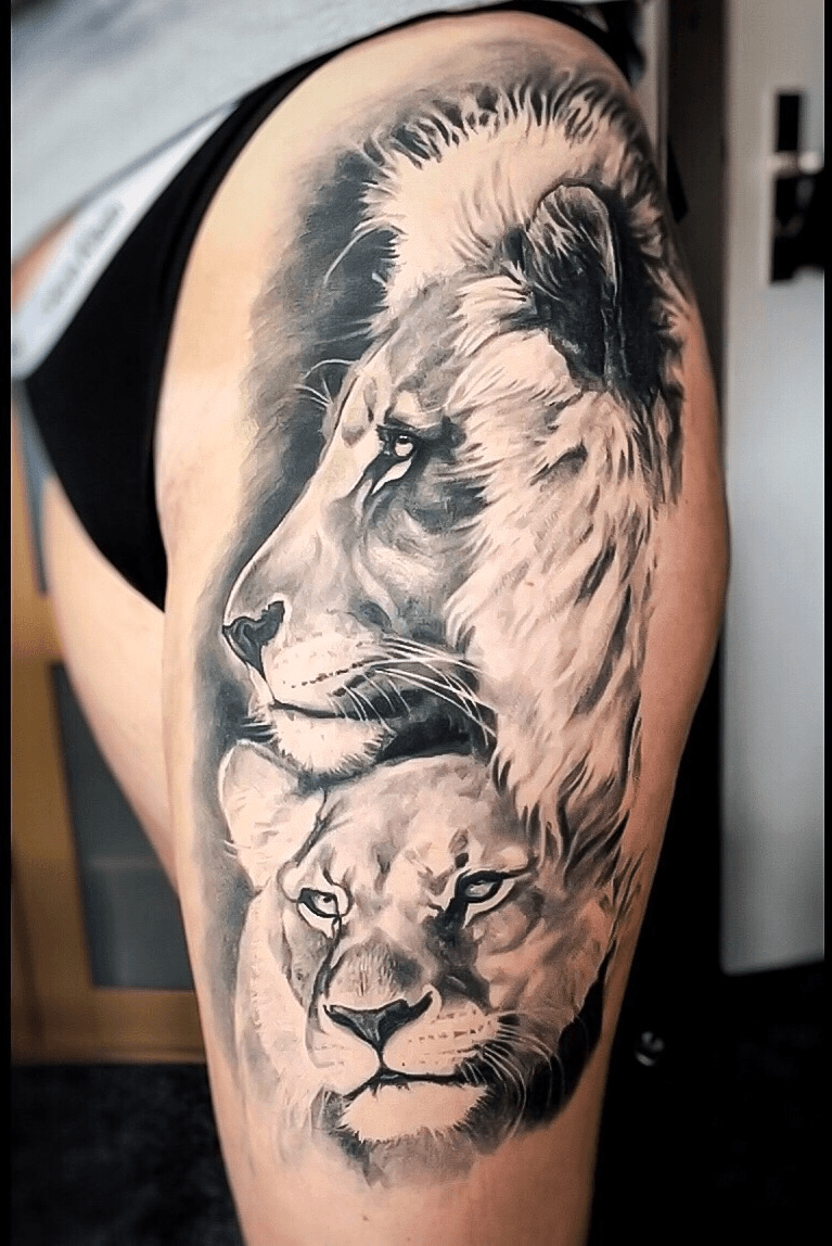 AnnaHangTattoo  LION  LIONESS couple tattoos  Facebook