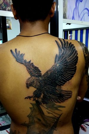  Eagle tattoo in progress