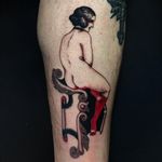 Cool tattoo by J.S. Klegka aka shouldworry #JSKlegka #ShouldWorry #cooltattoos #cooltattoo #besttattoos #unique #special #surreal #strange #awesome #cool #lady #pinup